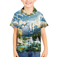 Wilderness of Rocky Mountains Family Matching Summer Maxi Dress and Hawaiian Shirt