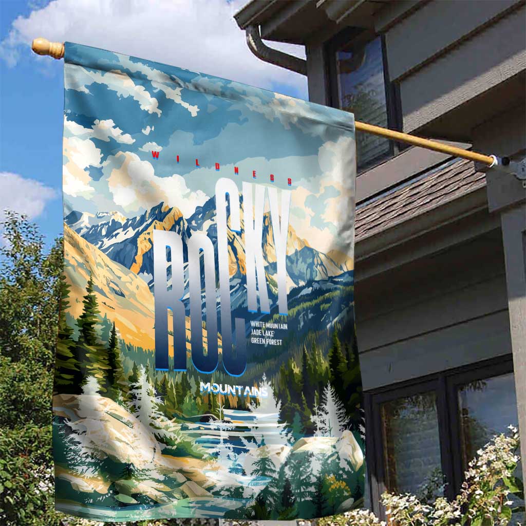 Wilderness of Rocky Mountains Garden Flag
