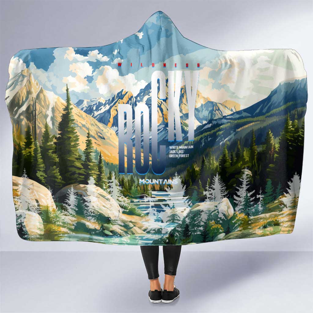 Wilderness of Rocky Mountains Hooded Blanket