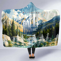 Wilderness of Rocky Mountains Hooded Blanket