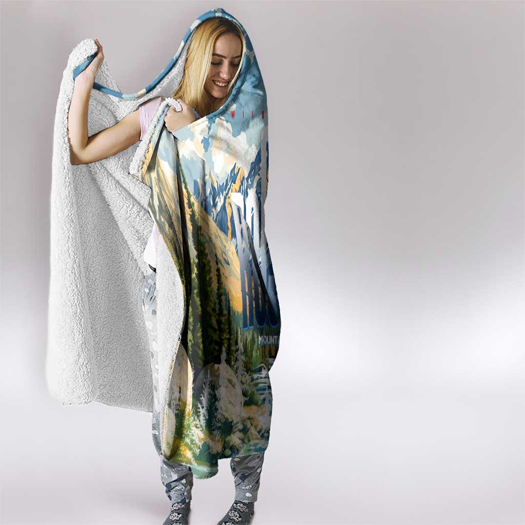 Wilderness of Rocky Mountains Hooded Blanket