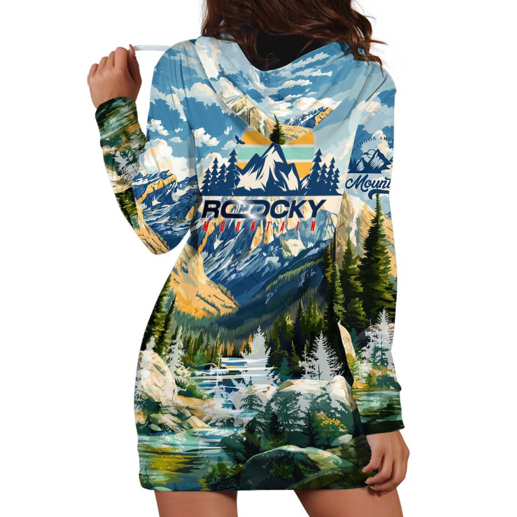 Wilderness of Rocky Mountains Hoodie Dress