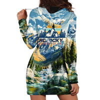 Wilderness of Rocky Mountains Hoodie Dress