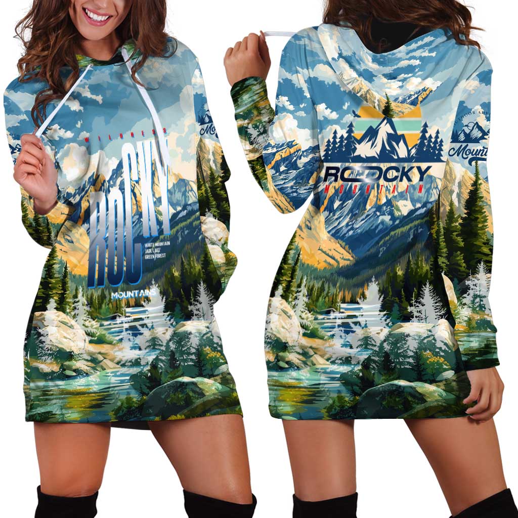 Wilderness of Rocky Mountains Hoodie Dress