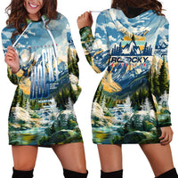 Wilderness of Rocky Mountains Hoodie Dress
