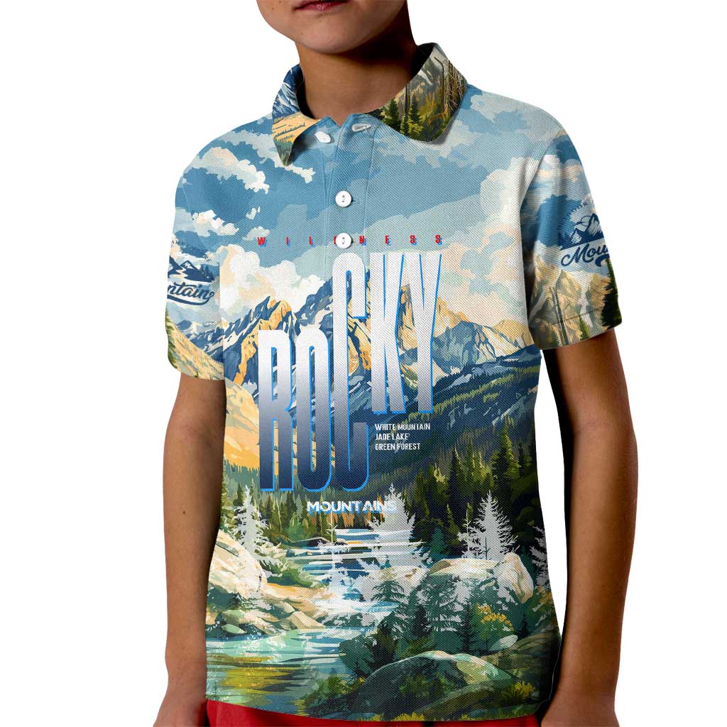 Wilderness of Rocky Mountains Kid Polo Shirt