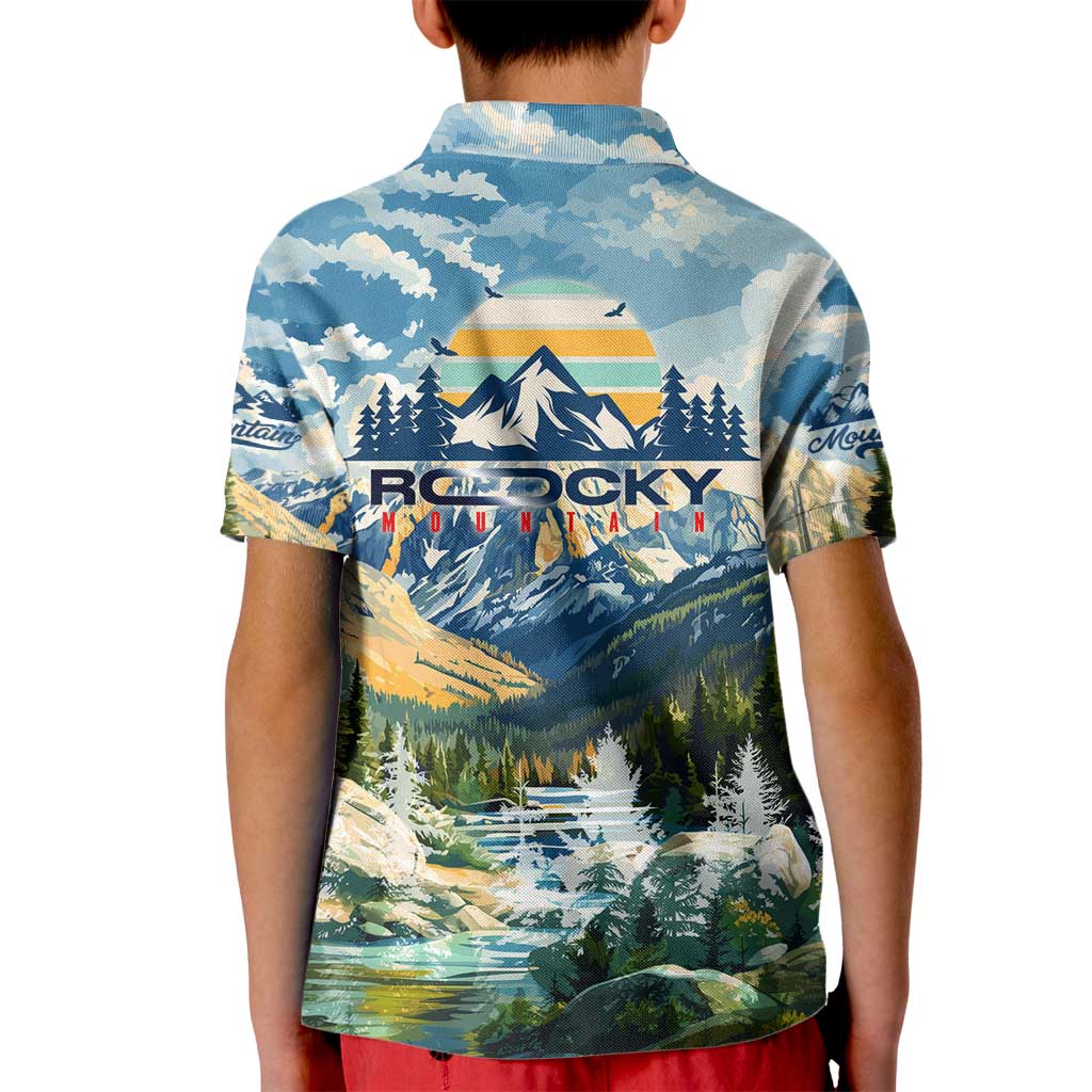 Wilderness of Rocky Mountains Kid Polo Shirt