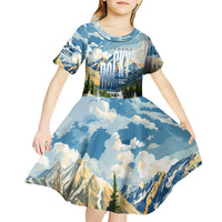 Wilderness of Rocky Mountains Kid Short Sleeve Dress