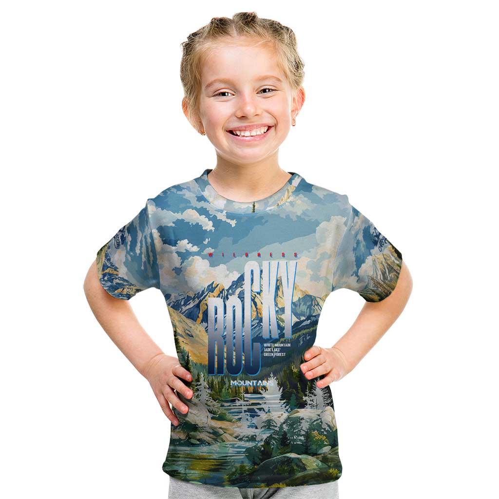 Wilderness of Rocky Mountains Kid T Shirt