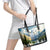 Wilderness of Rocky Mountains Leather Tote Bag