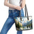 Wilderness of Rocky Mountains Leather Tote Bag