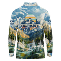 Wilderness of Rocky Mountains Long Sleeve Polo Shirt