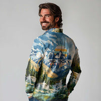 Wilderness of Rocky Mountains Long Sleeve Polo Shirt