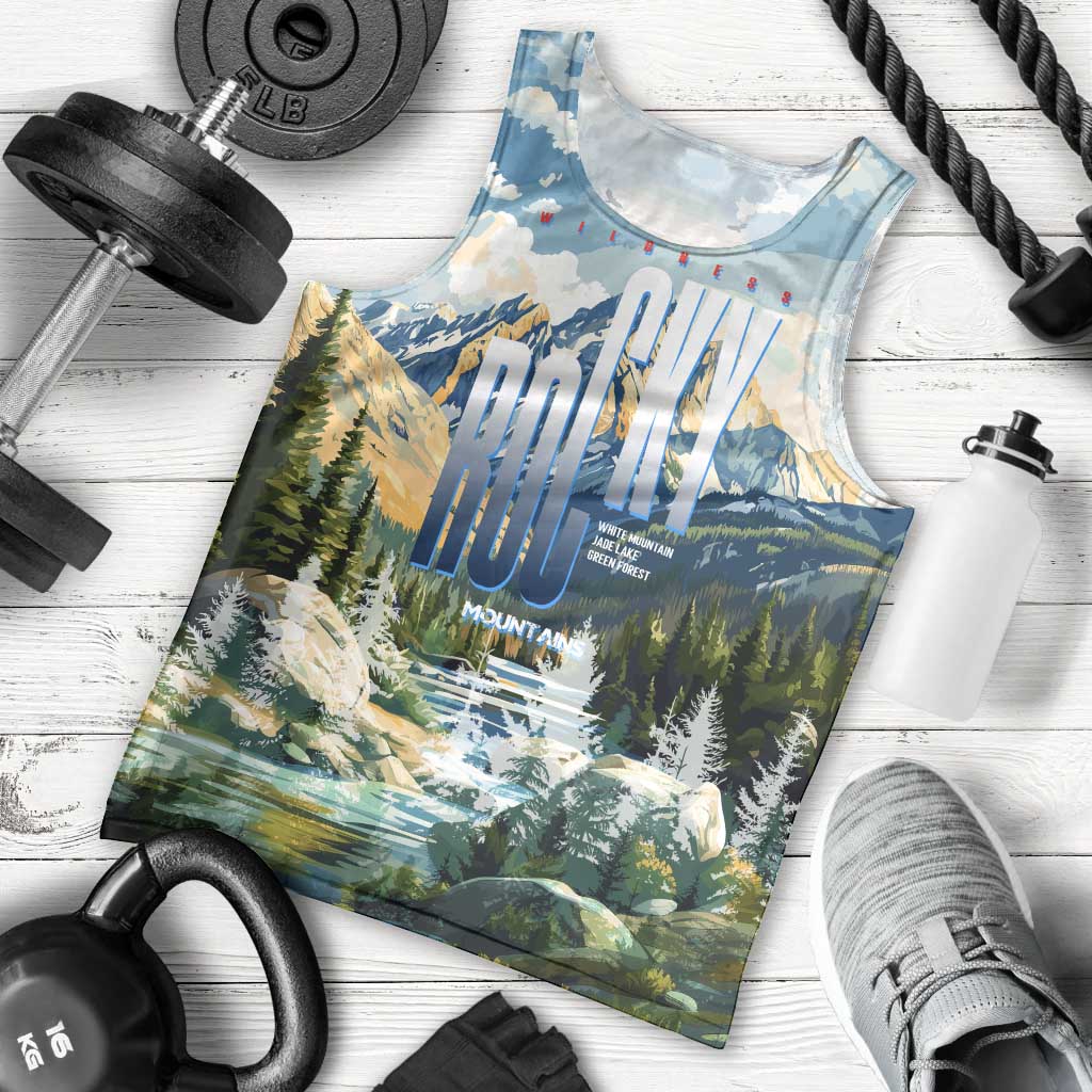 Wilderness of Rocky Mountains Men Tank Top
