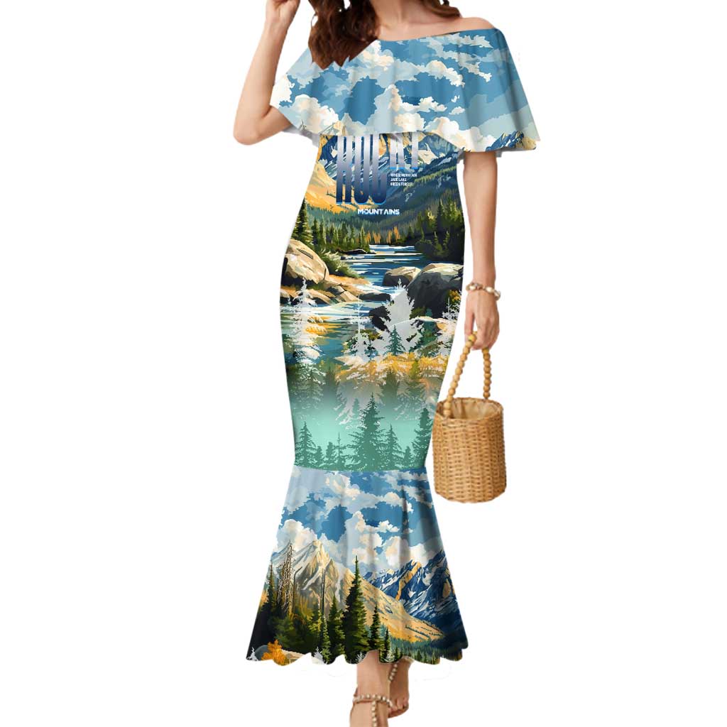 Wilderness of Rocky Mountains Mermaid Dress