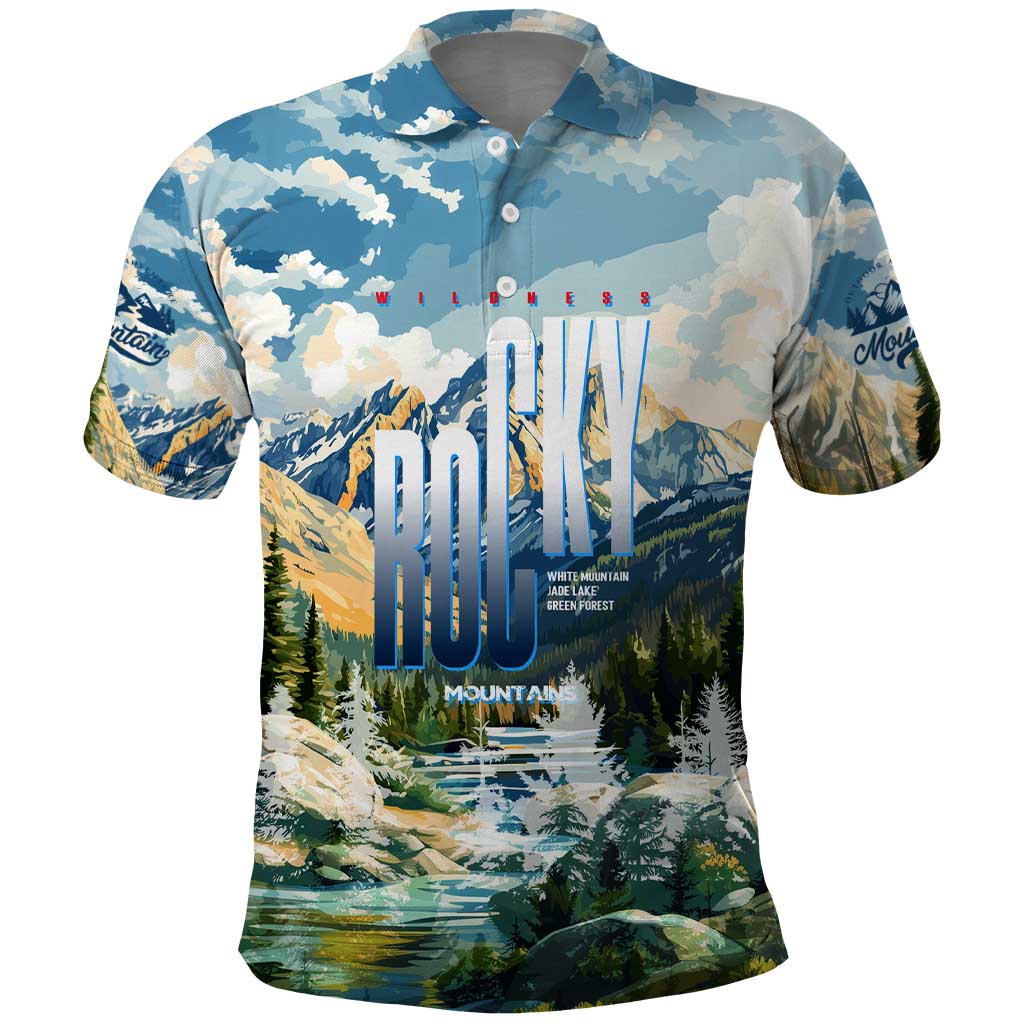 Wilderness of Rocky Mountains Polo Shirt