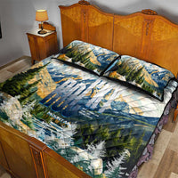 Wilderness of Rocky Mountains Quilt Bed Set