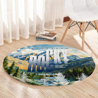 Wilderness of Rocky Mountains Round Carpet