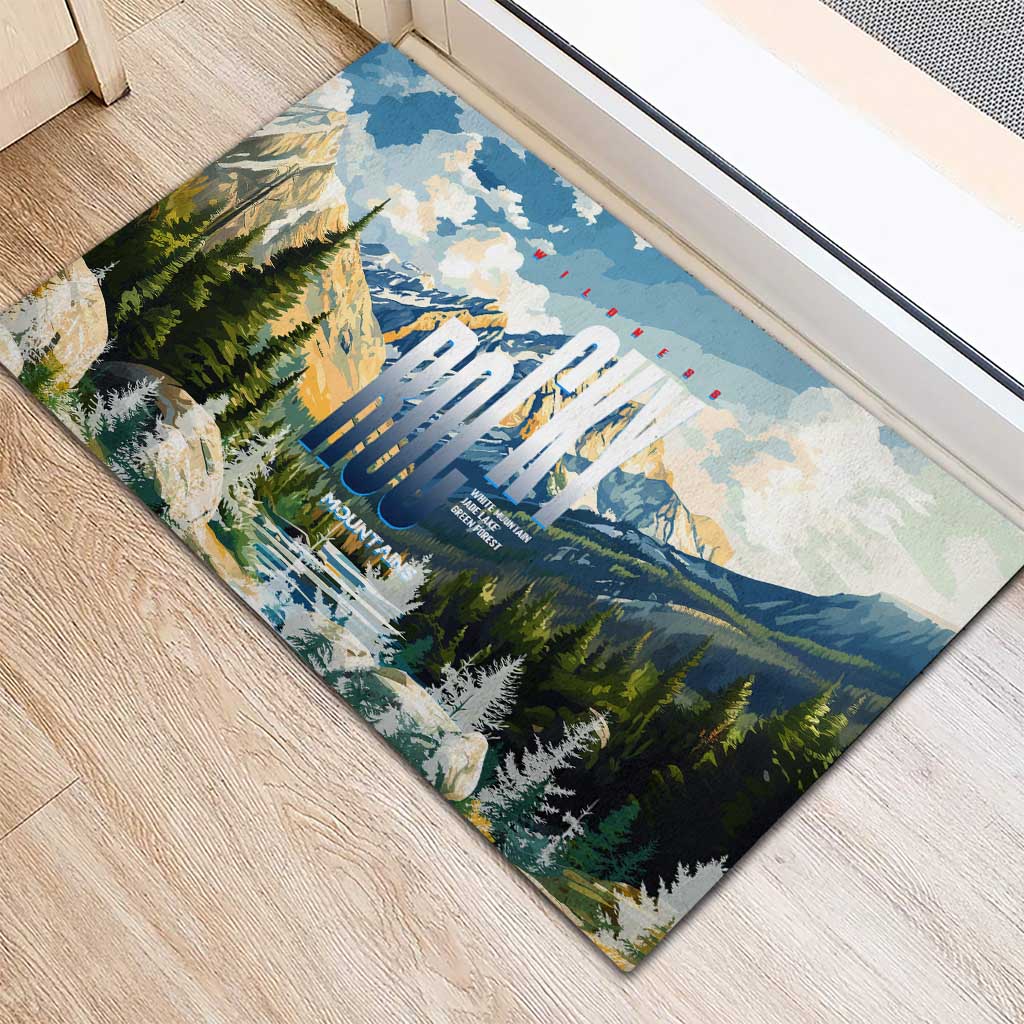 Wilderness of Rocky Mountains Rubber Doormat
