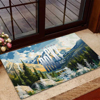 Wilderness of Rocky Mountains Rubber Doormat