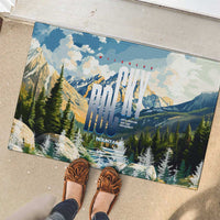 Wilderness of Rocky Mountains Rubber Doormat