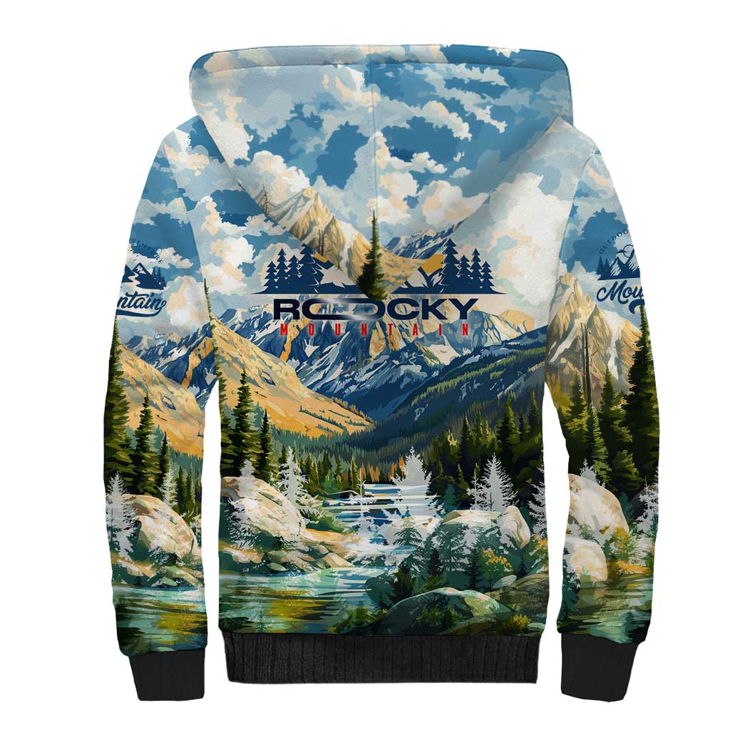 Wilderness of Rocky Mountains Sherpa Hoodie
