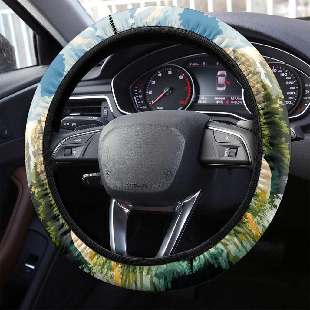 Wilderness of Rocky Mountains Steering Wheel Cover