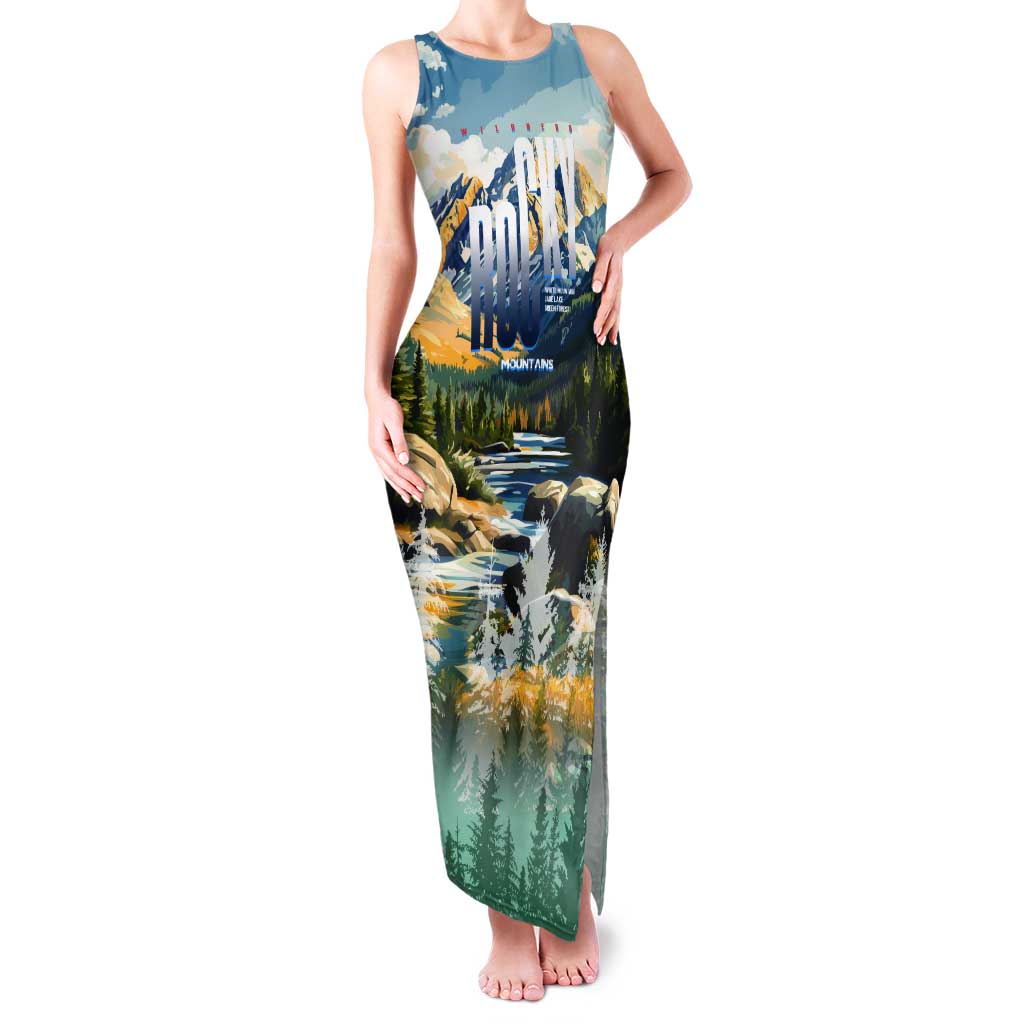 Wilderness of Rocky Mountains Tank Maxi Dress
