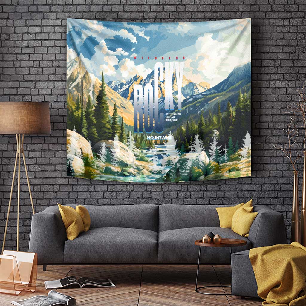 Wilderness of Rocky Mountains Tapestry