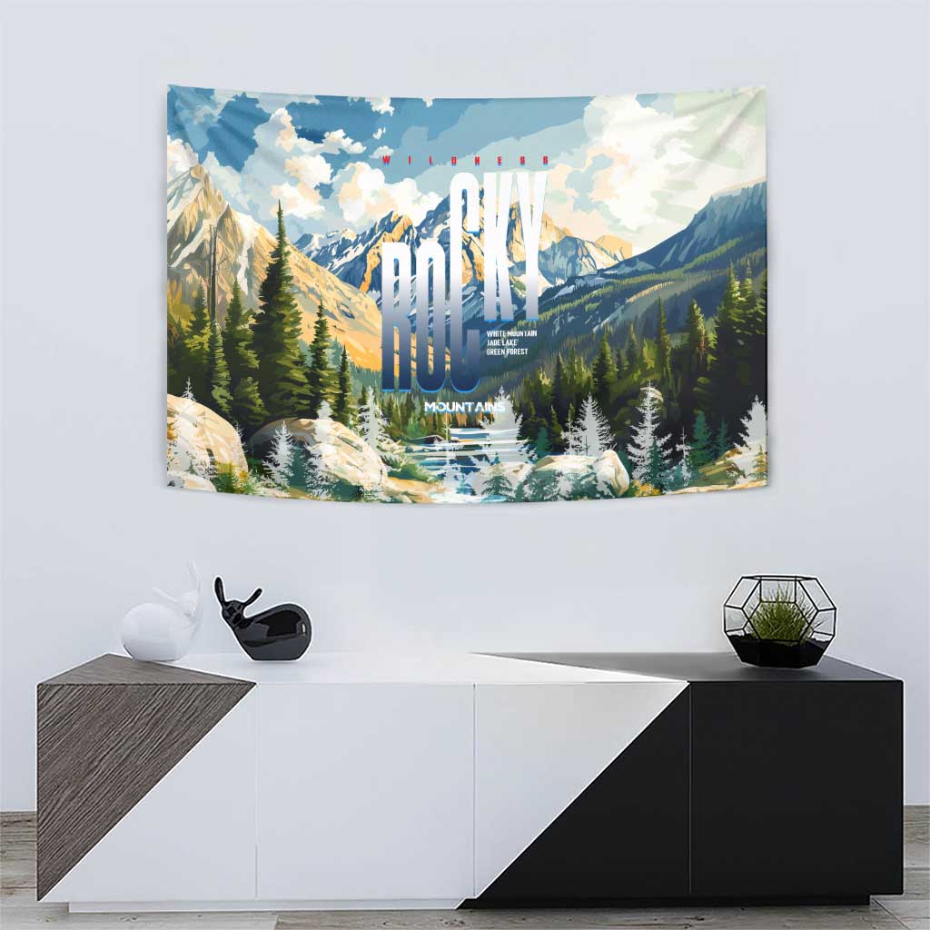 Wilderness of Rocky Mountains Tapestry