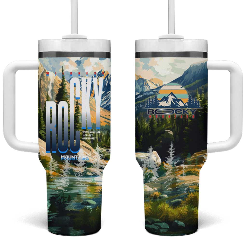 Wilderness of Rocky Mountains Tumbler With Handle