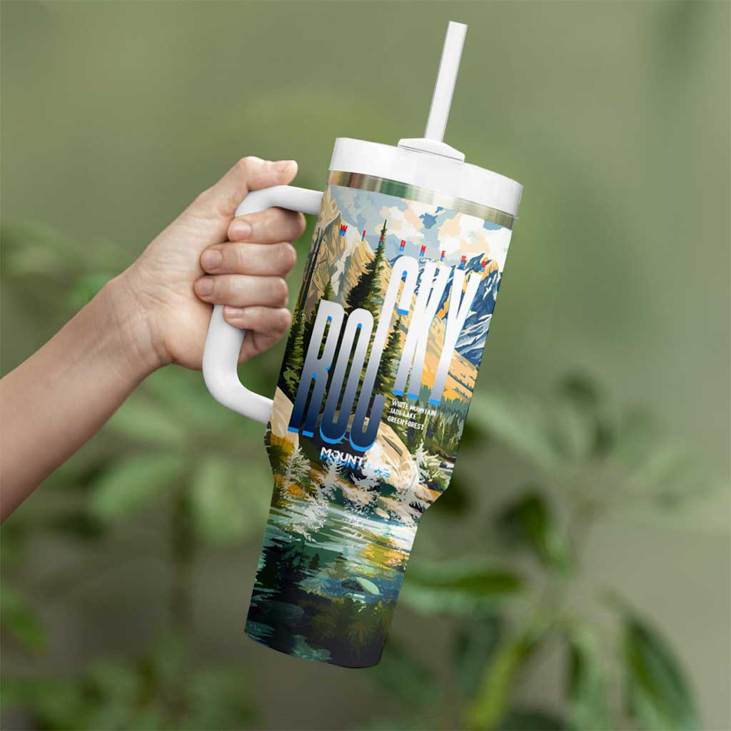 Wilderness of Rocky Mountains Tumbler With Handle