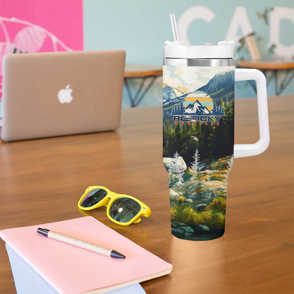 Wilderness of Rocky Mountains Tumbler With Handle