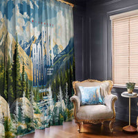 Wilderness of Rocky Mountains Window Curtain