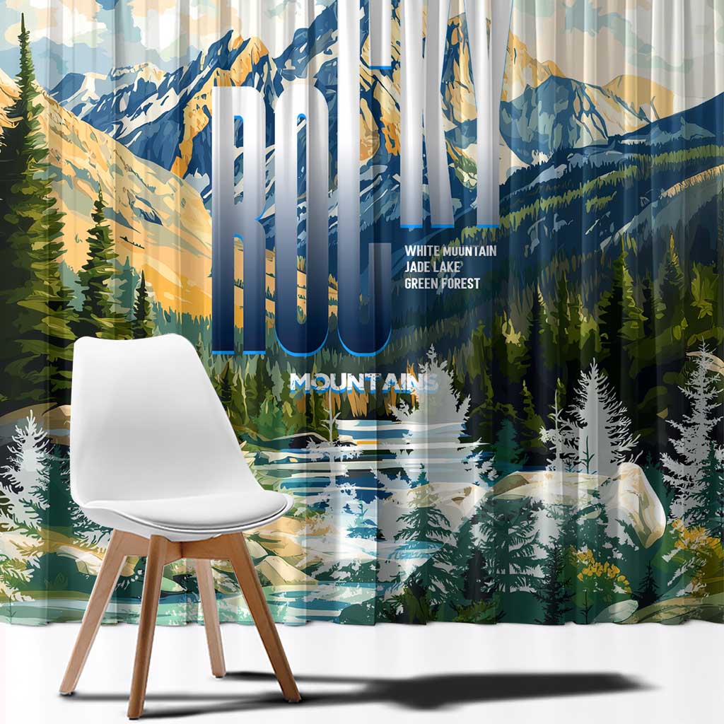Wilderness of Rocky Mountains Window Curtain