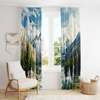 Wilderness of Rocky Mountains Window Curtain