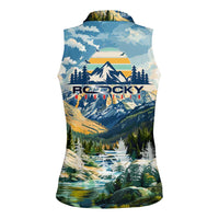 Wilderness of Rocky Mountains Women Sleeveless Polo Shirt