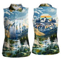 Wilderness of Rocky Mountains Women Sleeveless Polo Shirt