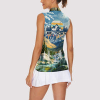 Wilderness of Rocky Mountains Women Sleeveless Polo Shirt
