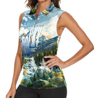 Wilderness of Rocky Mountains Women Sleeveless Polo Shirt
