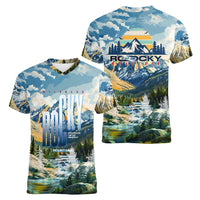 Wilderness of Rocky Mountains Women V-Neck T-Shirt