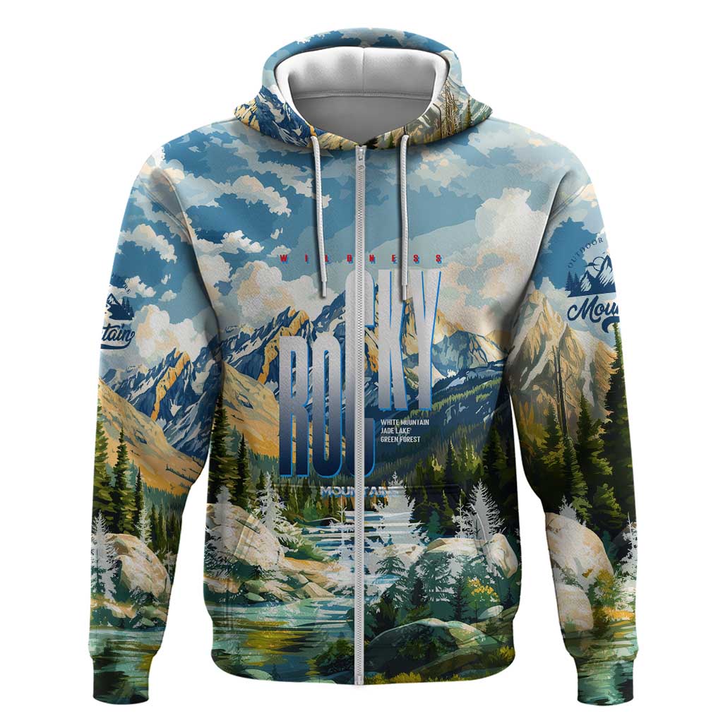 Wilderness of Rocky Mountains Zip Hoodie