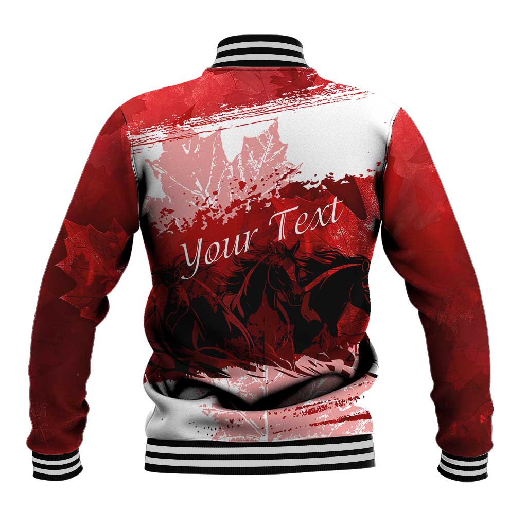 Personalized Canadian Horse Baseball Jacket Canada Maple Leaf