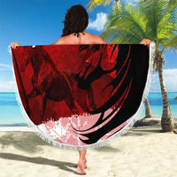 Canadian Horse Beach Blanket Canada Maple Leaf