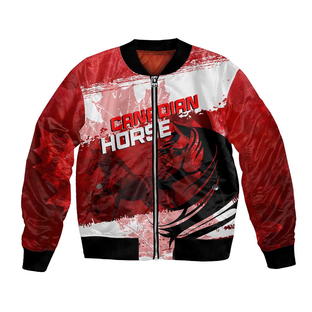 Personalized Canadian Horse Bomber Jacket Canada Maple Leaf
