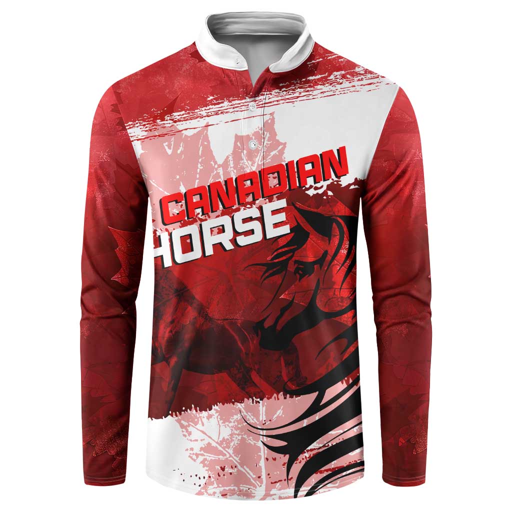 Personalized Canadian Horse Button Sweatshirt Canada Maple Leaf