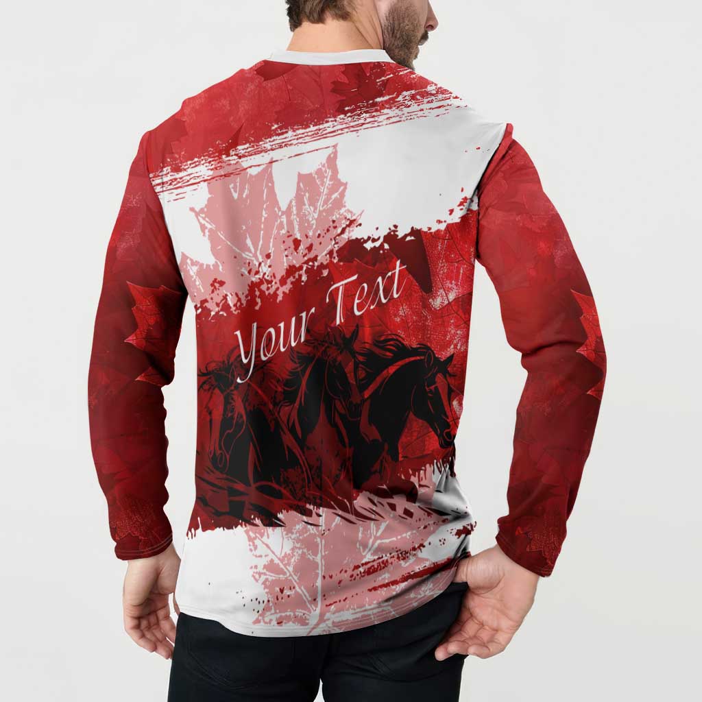 Personalized Canadian Horse Button Sweatshirt Canada Maple Leaf