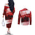 Personalized Canadian Horse Couples Matching Off The Shoulder Long Sleeve Dress and Long Sleeve Button Shirt Canada Maple Leaf