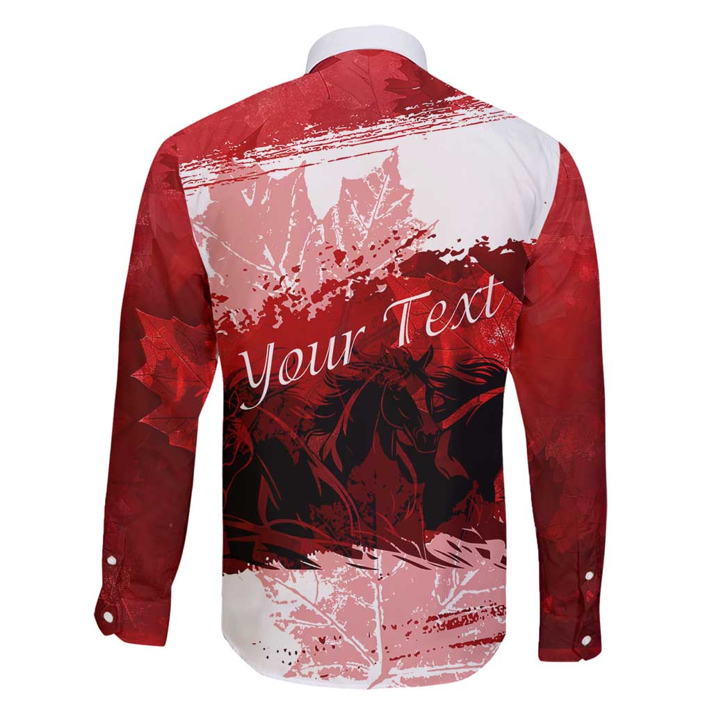 Personalized Canadian Horse Family Matching Long Sleeve Bodycon Dress and Hawaiian Shirt Canada Maple Leaf