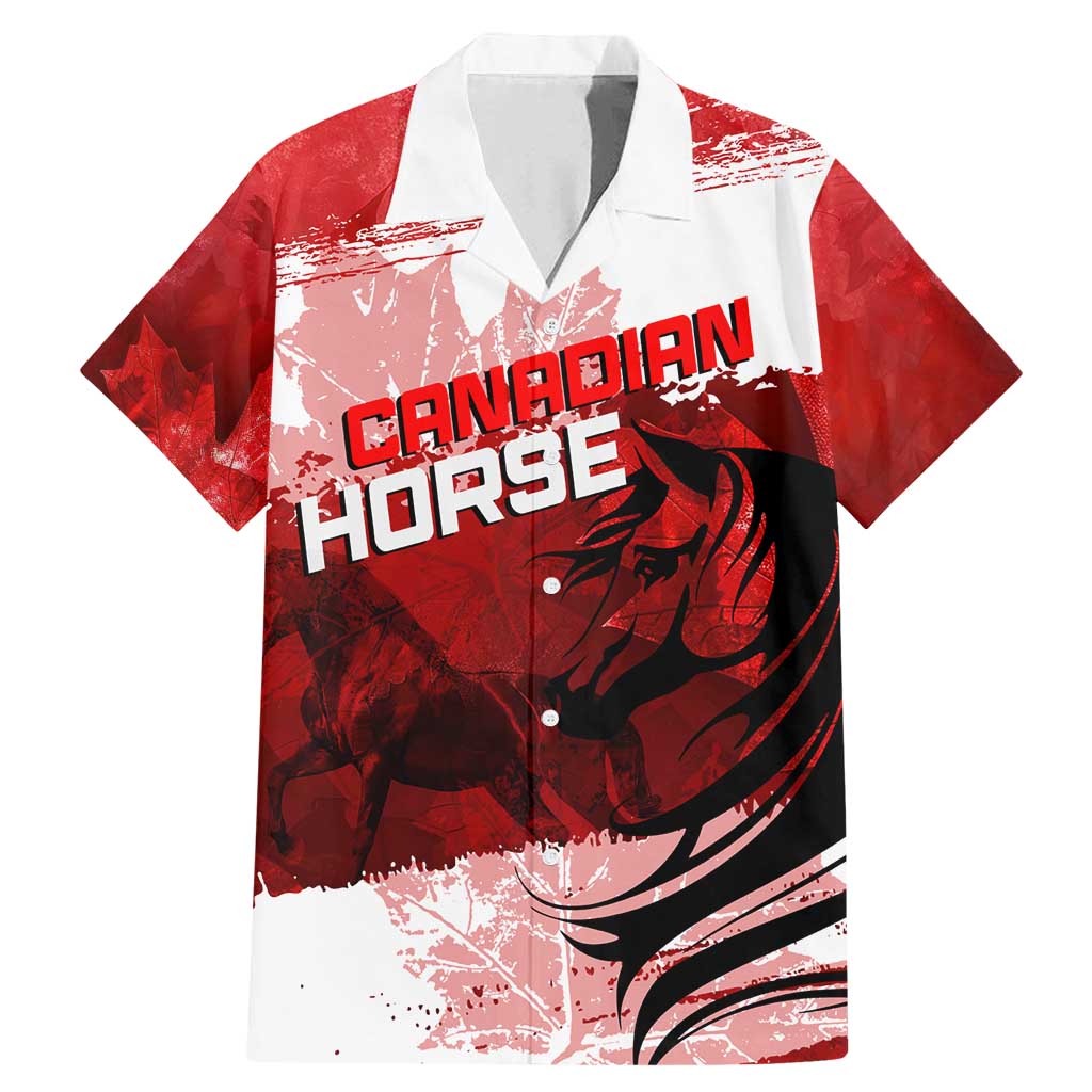 Personalized Canadian Horse Family Matching Mermaid Dress and Hawaiian Shirt Canada Maple Leaf